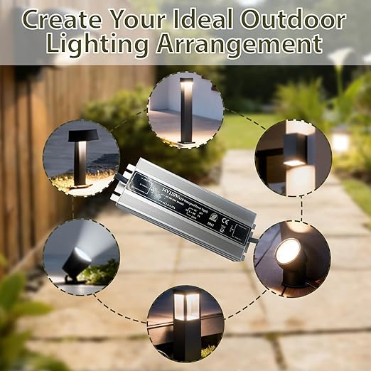 120W 24V Waterproof Power Supply 3-Head Output Adapter Compatible with Philips Hue Outdoor Lighting Lily Spot Lily XL Calla Pathway Impress Pedestal &amp Impress Wall Lights