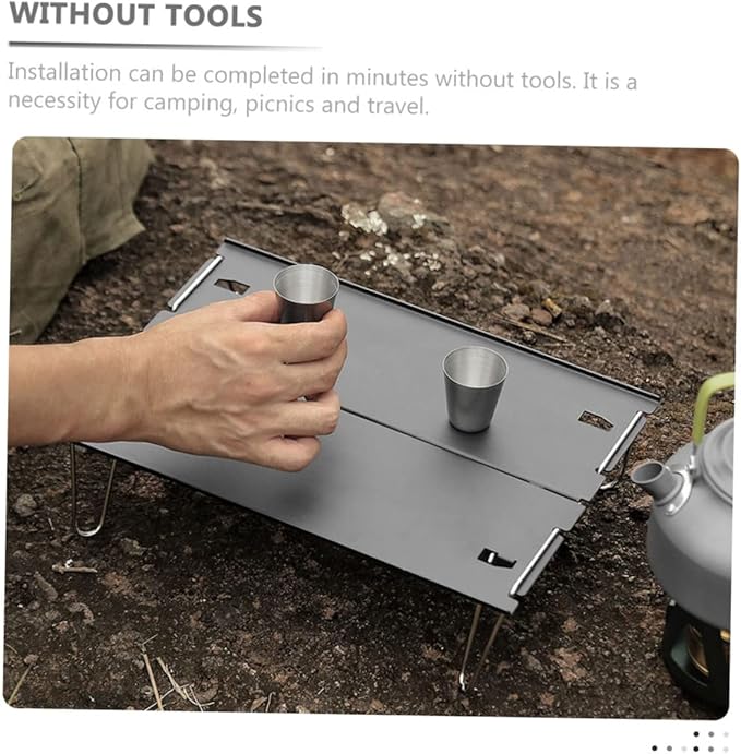 Foldable Aluminum Camping Table Lightweight Portable Picnic Desk Small Travel Table Handle for Outdoor Use