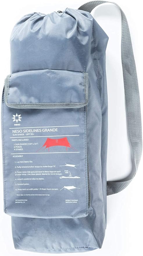 Neso Sidelines Grande Sports Tent - Lightweight and Portable Sun Shelter and Shade Tent for Outdoor Activities - Patented Reinforced Corners - UPF 50+ Sun Protection - 7ft Tall 11 x 4.5 ft