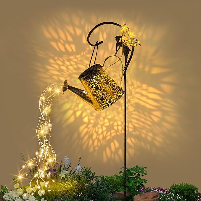 Solar Watering Can Light Solar Outdoor DecorativeGarden Decor Lights for Yard IP65 Waterproof Hanging Lantern Landscape Lights Garden Gifts for Mom Grandma Women Birthday
