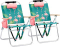 Bonnlo Lightweught 17 Backpack Beach Chair Tall Beach Chairs for Adults Portable with Adjustable Straps 3-Position Reclining Cup Holder High Beach Chairs for Beach