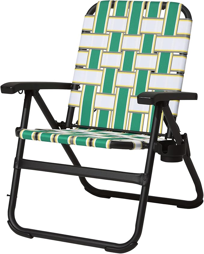 Tommy Bahama Retro Charm Backpack Strap Lawn Chair Durable Lightweight and Comfortable Outdoor Seating Green