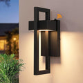 Large LED Modern Dusk to Dawn Outdoor Lighting Matte Black Porch Lights Outdoor Outside Lights for House Garage Porch Warm White 3000K 1 Pack