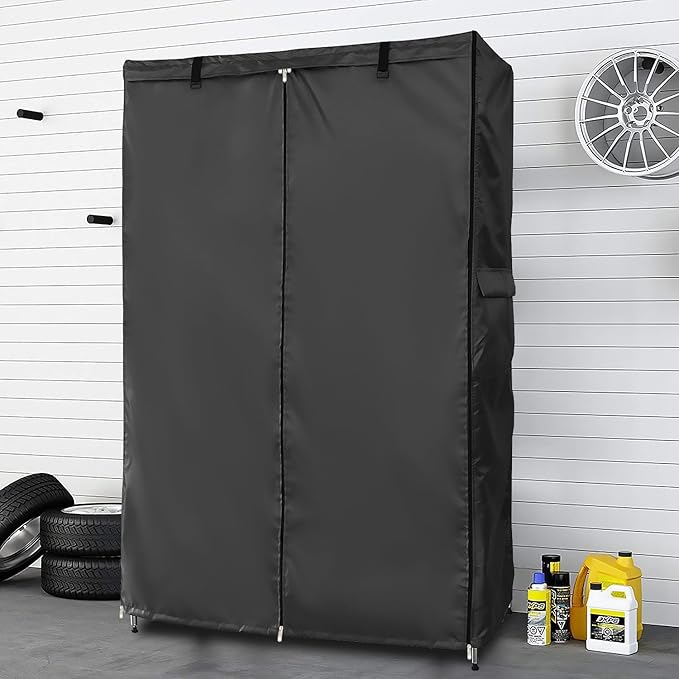 Waterproof Shelf CoverOutdoor 600D Heavy Duty Dustproof Storage Shelves Cover48''x18''x72'' Shelf Covers for Wire Shelving with ZippersStorage Rack Covers with Clear Front