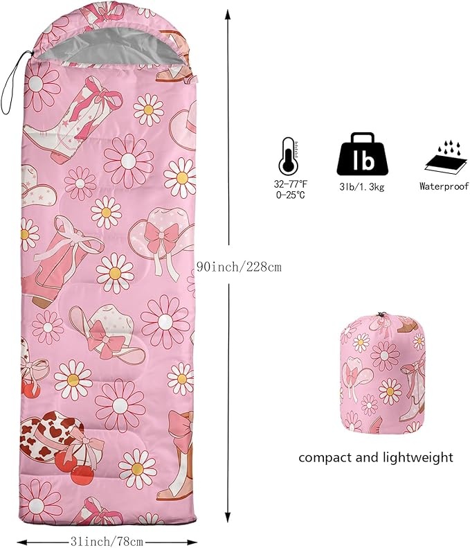 QOOMO Camping Sleeping Bags3 Season Warm &amp Cool WeatherLightweightWaterproof Sleeping Bags for Adults &amp Kids Travelingand Outdoors