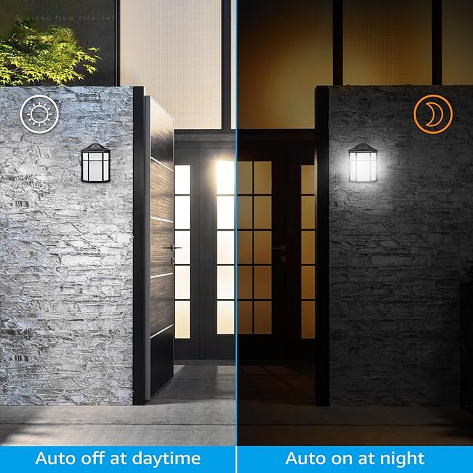 LEONLITE 3CCT Dusk to Dawn Outdoor Wall Light LED Wall Sconce 15W(100W Eqv.) Exterior Light Fixture Wall Mount Frosted Wall Lantern for Porch Patio 1000lm Aluminum Waterproof