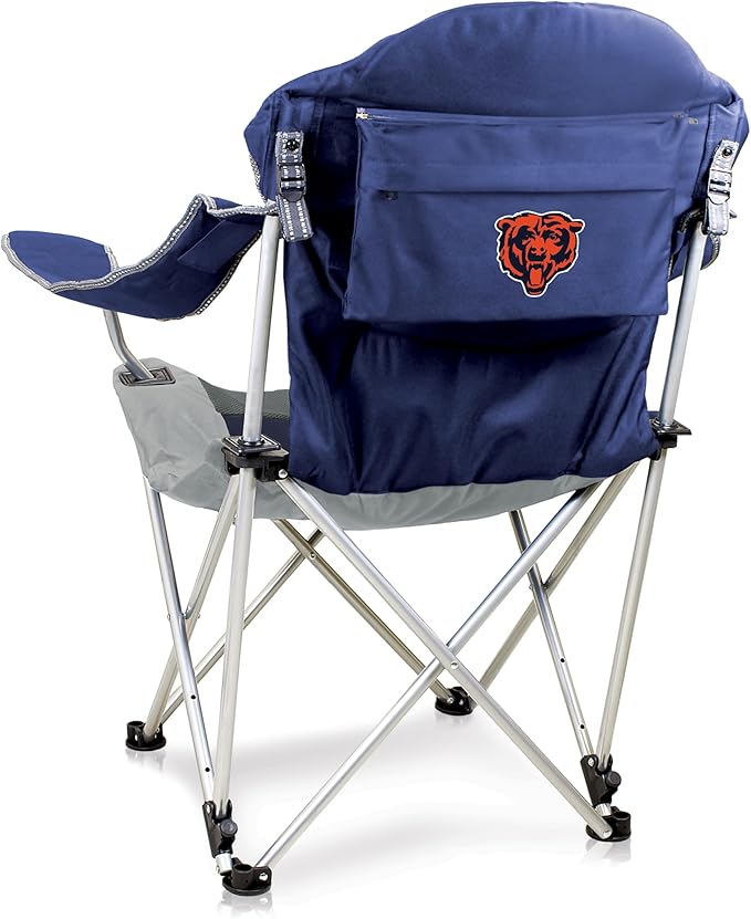 Picnic TIME NFL Unisex-Adult NFL Reclining Camp Chair Beach Chair for Adults Sports Chair with Carry Bag