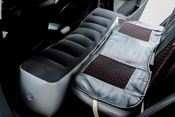 Inflatable Car Air Travel Mattress Back Seat Gap Pad with Air Pump51.2×10.6×14.6 Portable Cushion Camping Sleeping Gap Pad Air Couch for CarSUV