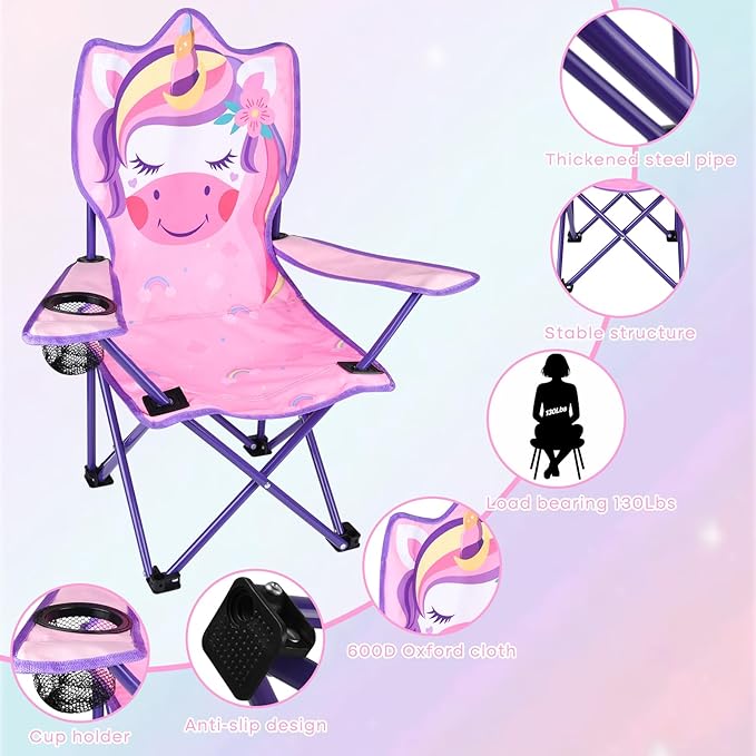 PLULON Kids Beach Chair with Umbrella Folding Lawn and Camping Chair with Summer Shade for Beach Pool Travel and Outdoor (for 1-5 Years Old)