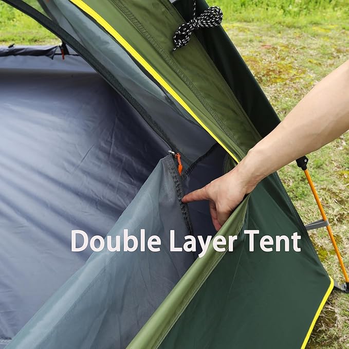 Camping Tent with Instant Setup 2/3 Person Weatherproof Easy Quick Set Up in 60 Seconds with Rainfly Backpack Tent for Family Camping &amp Hiking Upgraded VentilationCenter Height 66-inch