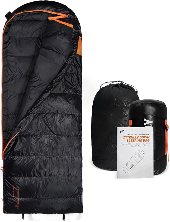 Ultimate 4-Season Down Sleeping Bag for Adults - Lightweight &amp Compact 550/600 FP 0°F to 30°F for Backpacking Camping &amp Hiking