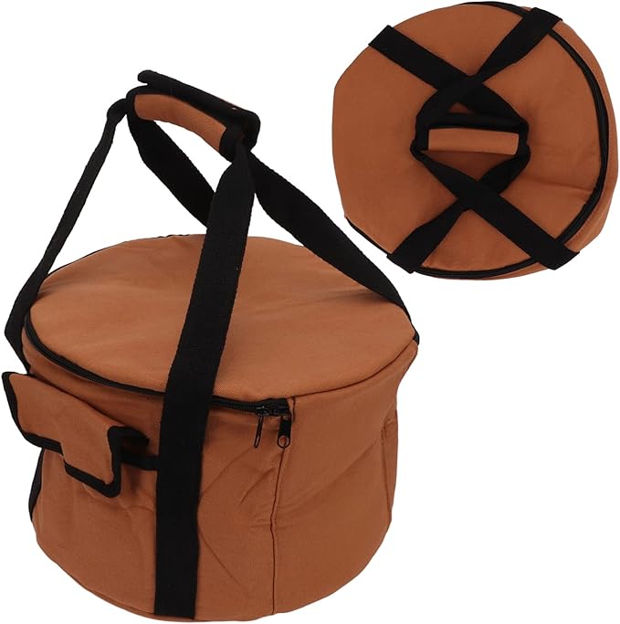 Camping Tableware Carrying Bag 13.7L Large Capacity Waterproof Picnic Flatware Storage Bag Outdoor BBQ Round Storage Bag for Plates Dishes Pots Bowls Utensils