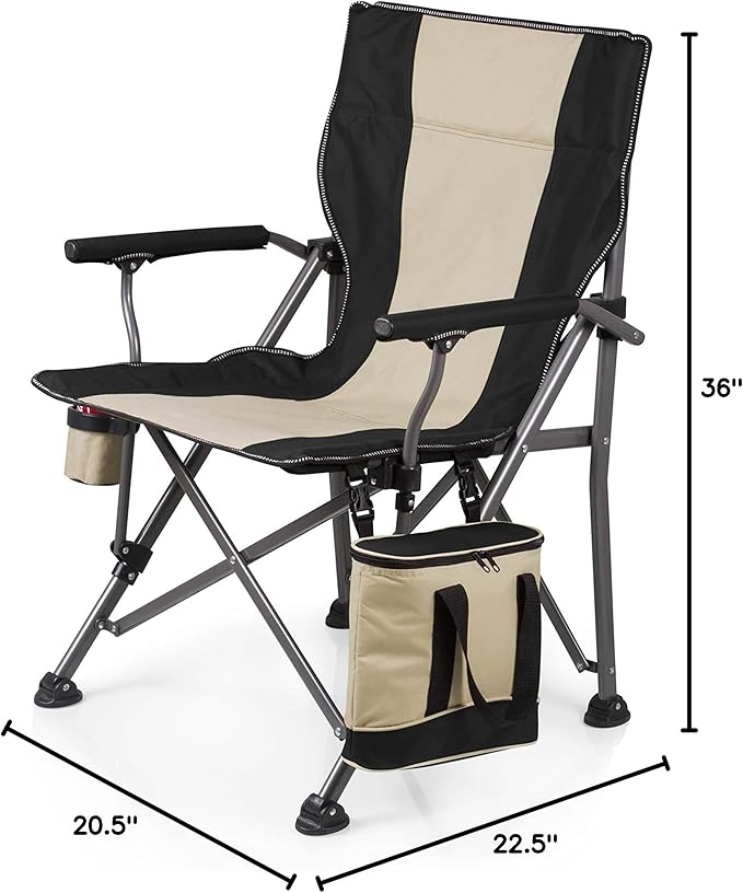 Picnic TIME NFL Unisex-Adult NFL Outlander Folding Camping Chair with Cooler Heavy Duty Beach Chair