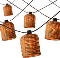 Natural Rattan String Lights 10 Rustic Raffia Cage 13 Ft Plug in &amp Connectable Wicker LightsNatural Color Rattan