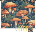 Waterproof Sandproof Beach Blanket 59''×68'' Vegetables Polyester Outdoor Picnic Blanket with 4 Stakes &amp Storage Bag for BeachCampingVacation Umbrella Mushrooms