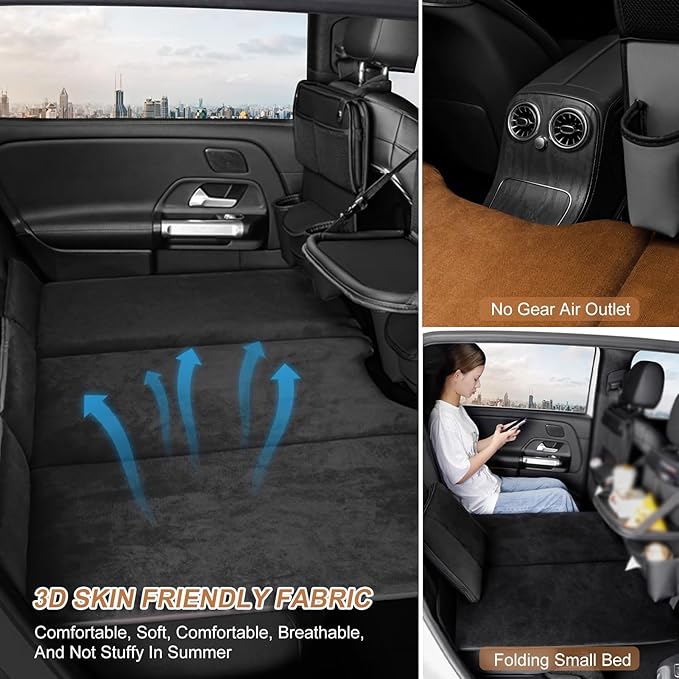 Generic Car Travel Camping Back Seat Sleeping Mattress Double-Sided Non-Inflatable Foldable Design Suitable for Most Cars Restful Sleep on The Go