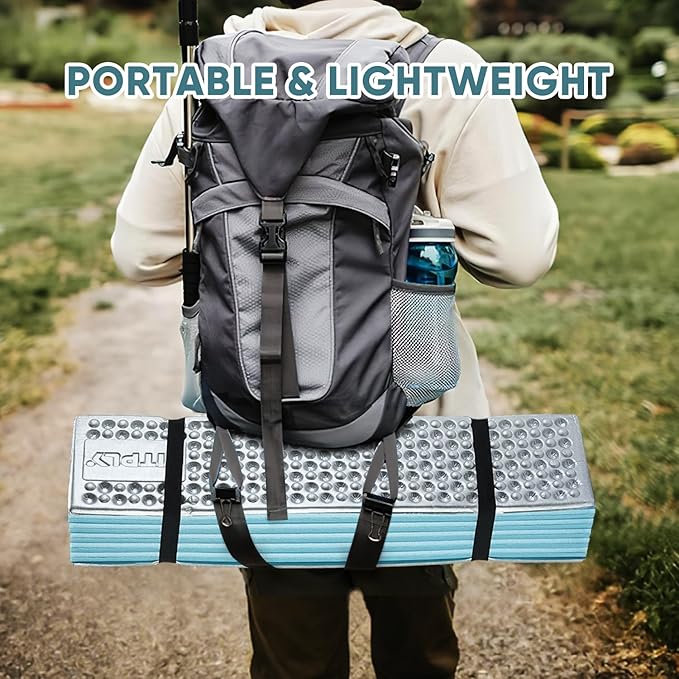 Ultralight Foam Sleeping Pad Waterproof Closed Cell Foam Pad for Superior Insulation Folding Sleeping Mat for Compact Storage Foldable and Portable for Hiking and Camping