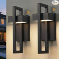 tewei LED Outdoor Wall Sconce Dusk to Dawn Outdoor Lighting Modern Exterior Lighting Fixtures Black LED Front Porch Lights Outside Wall Mount Lights for House Hallway Warm White 3000K 2 Pack