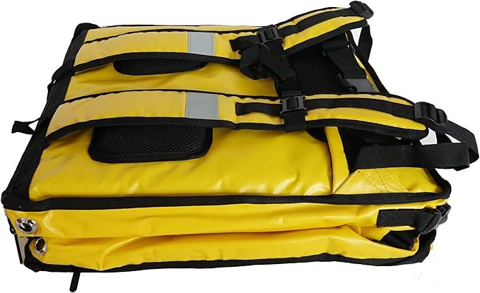 PK-GV: Extendable Food Delivery Rucksacks Flexible Pizza Takeaway Bags Delivery Backpacks with Cup HoldersYellow