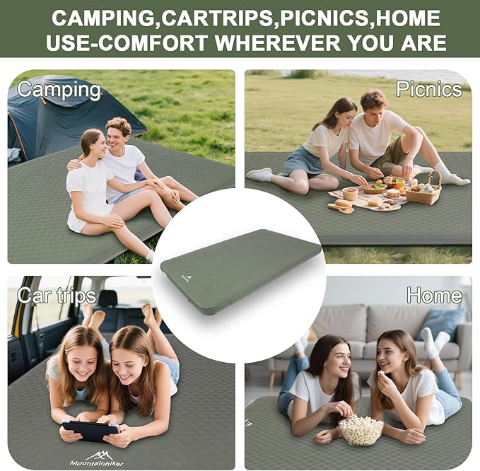 Self Inflating Sleeping Pad with Foam and Electric PumpInnovative Y-Shaped Telescopic Structure4.3 Thick Ultraportable Camping MattressOutdoor Compact Air Mat for Tent Car（4.2*79*28 inch）