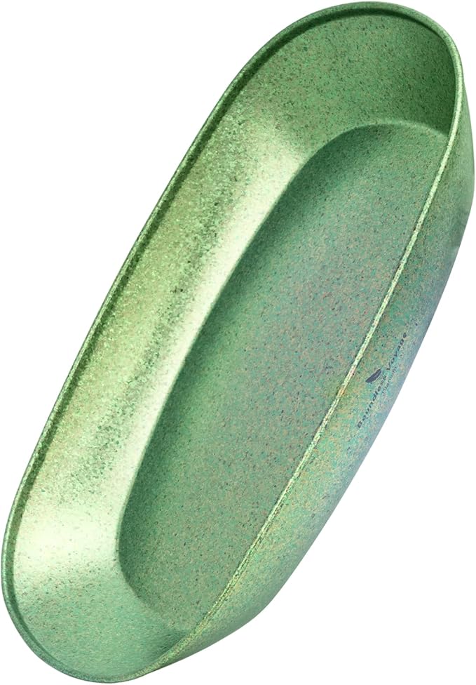 iBasingo Titanium Camping Plates 10 / 9 Lightweight Portable Metal Service Dishes Outdoor indoor Single-layer Durable Bread Dessert Vegetables Fruit Chips Dinnerware (Green Ti1114T-L)