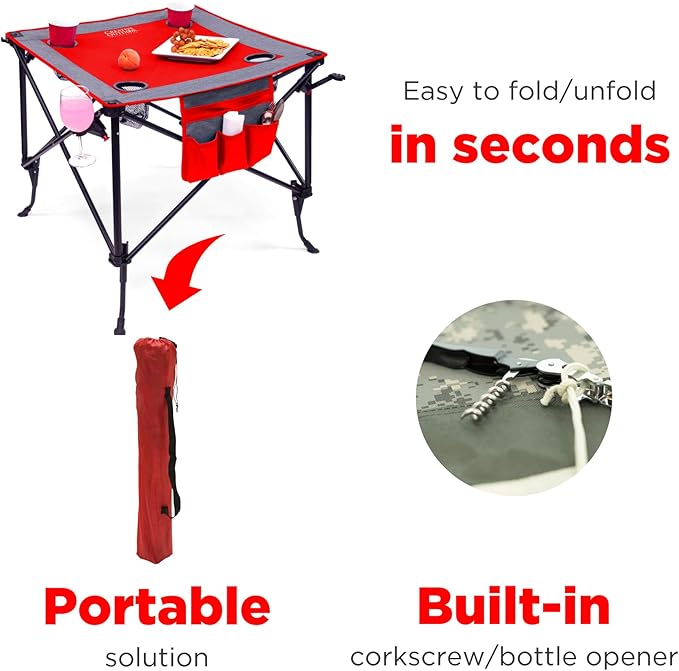 Creative Outdoor Folding Wine Table | Portable | Camping Beach Picnic &amp Patio