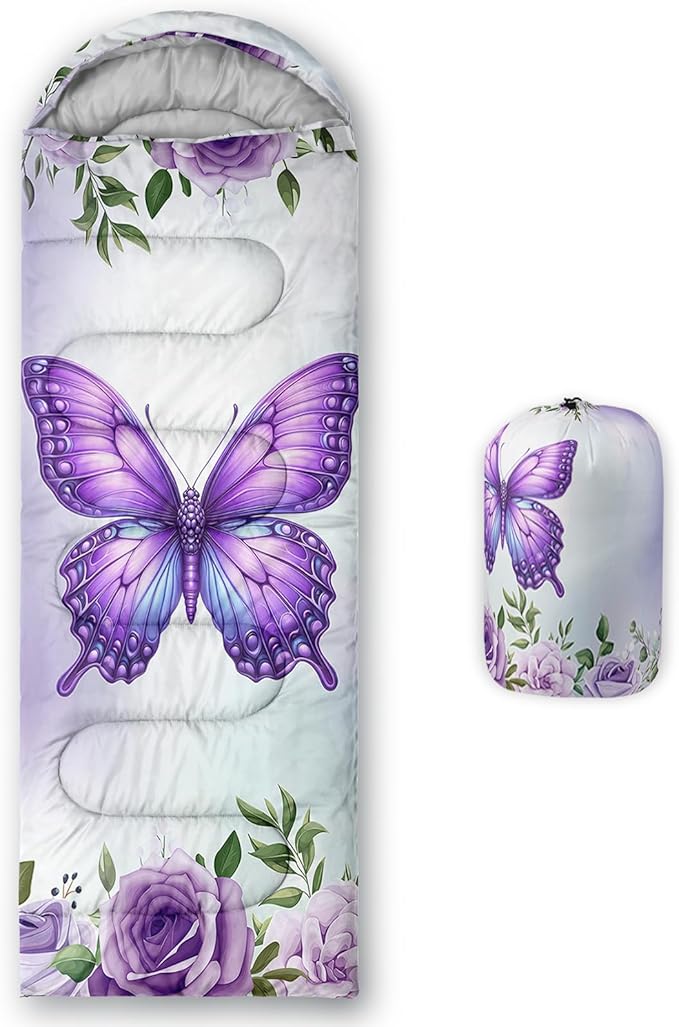 HOSIMA Dear Hunting Pattern Cold Weather Sleeping Bags for Kids AdultsBlack Light Weight Waterproof Sleeping Bags for Outdoors Hiking.