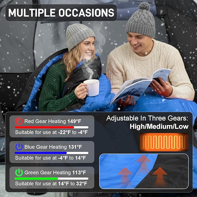 Outvita Camping Sleeping Bag Cold Weather &amp Warm for Adults Big and Tall Lightweight Waterproof Backpacking Camping Gear Equipment for TravelingHikingHotelOutdoor &amp Indoor