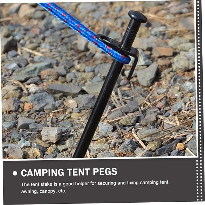BESTonZON 6Pcs Heavy Duty Metal Tent Stakes Outdoor Ground Spikes for Camping Canopy and Awnings Durable Lightweight Easy to Drive and Remove for Support