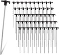 50PCS Tent Stakes Heavy Duty 9.8 Inch Metal Tent Pegs Galvanized Non-Rust Tent Stakes for Outdoor Camping Garden Canopies Grassland