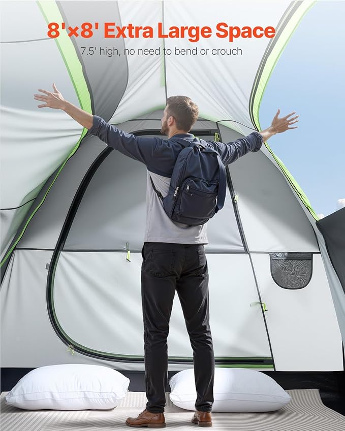VEVOR SUV and Pickup Truck Camping Tents Waterproof Double Layer Design with Carry Bag Accommodates 2-9 Persons for Outdoor Activities