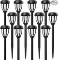 DERAYSION 12 Pack Solar Lights Outdoor Solar Pathway Lights Auto On/Off Waterproof Garden Landscape Lighting for Path Yard Walkway Driveway Cold White