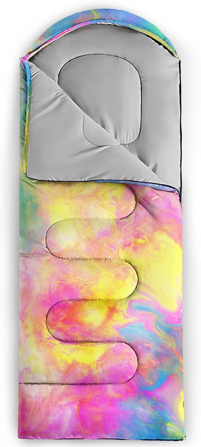 QOOMO Axolotl Cute Camping Sleeping Bags3 Season Warm &amp Cool WeatherLightweightWaterproof Sleeping Bags for Adults &amp KidsTravelingand Outdoors