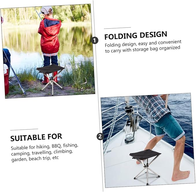 BESPORTBLE Outdoor Foldable Chair Fishing Folding Stool Lightweight Portable for Camping and Sports