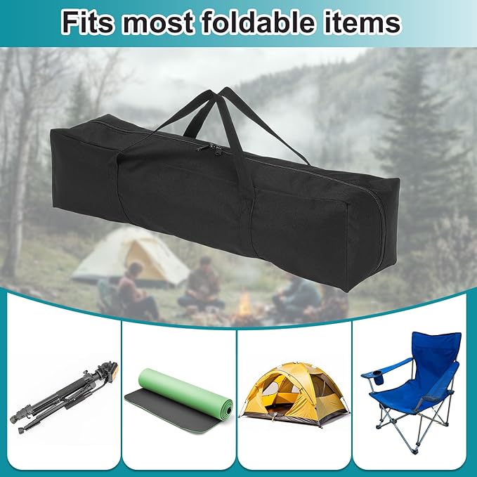 HARFINGTON 2pcs Camping Chair Replacement Bag 27.6 x 7.9 Folding Chair Carry Bag Oxford Cloth Storage Tent Bag with Handle Strap for Travel Outdoor Camping Sports Black