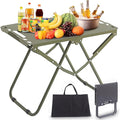 Metal Portable Tactical Camping Table Foldable Lightweight Small Table with Storage Bag Durable Carbon Steel Outdoor Picnic Table Perfect for Fishing Hiking and BBQ