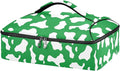 Casserole Carrier Green and White Cow Print PatternInsulated Casserole Carrier for Hot or Cold Food Thermal Lunch Tote for Potluck Parties Picnic Beach Fits 9 x 13 Inches Baking Dish