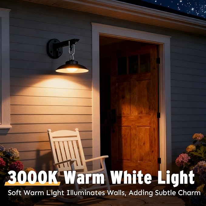 200lm Solar Barn Lights Outdoor with 3 Lighting Modes &amp Motion Sensor No Wiring Needed Solar Wall Lights Outdoor Waterproof Farmhouse Exterior Wall Sconce Outdoor Light Fixtures for Garage(2 P