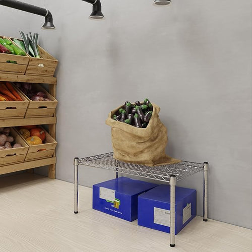 18''W x 30''L x 14''H Chrome Plated Wire Dunnage Rack | Off The Floor Storage