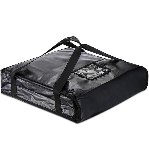 DEAYOU Pizza Bag Insulated Pizza and Food Delivery Bag Professional Thermal Pizza Warmer Bag Hot Pizza Carriers for Transport Catering Moisture Free Heavy Duty 20 x 20 x 5 Black