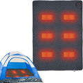 Heated Sleeping Bag Liner - 6 Heating Zones USB Pad for Double Tent Backpacking Camping Electric Sleeping Bag Pad