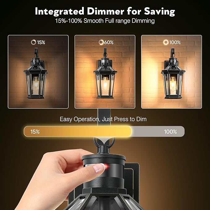 VIANIS Motion Sensor Outdoor Wall Lights Dusk to Dawn Exterior Light Fixture Wall Mount for House Front Porch Light Black Anti-Rust Aluminium Modern Outdoor Wall Sconce Lantern for Garage 2 Pack