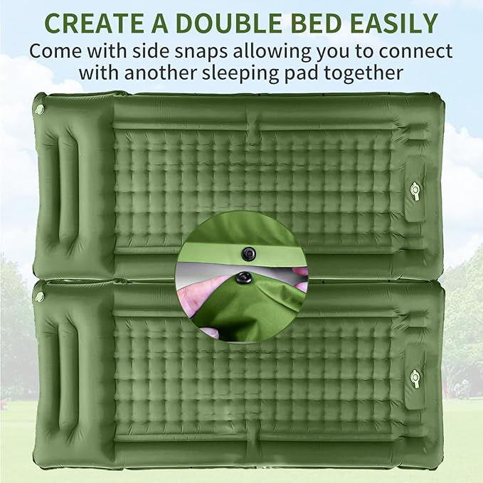 78in x 29in x 5in Camping Sleeping Pad Upgraded Durable Waterproof Compact Traveling Air Mattress Built-in Foot Pump Ultralight Inflatable Sleeping Mat for Backpacking Hiking