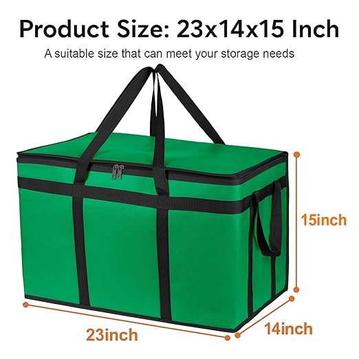Bodaon Large 3-Pack Insulated Food Delivery Bag with hard bottom XXXL Catering/Pizza Cooler Bags Rideshare Delivery Bag Thermal Cold/Hot Styrofoam Carrier for Travel/Shopping/Car