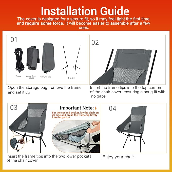 IEJ High Back Camping Chair Ultra-Lightweight Compact Folding Backpacking Chair for Adults with Carry Bag Quick Setup for Outdoor Camping Beach &amp Hiking Travel-Gray Green