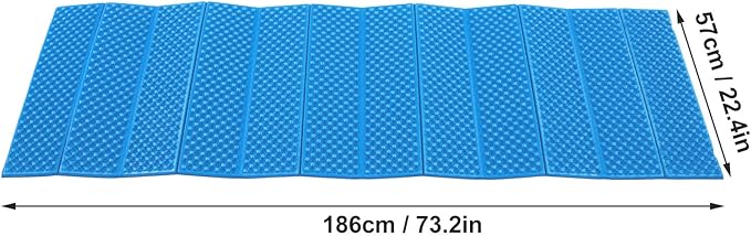 Double Egg Crate Sleeping Pad Foldable Thickened Foam Sleep Mat for Outdoor Camping 186x57CM