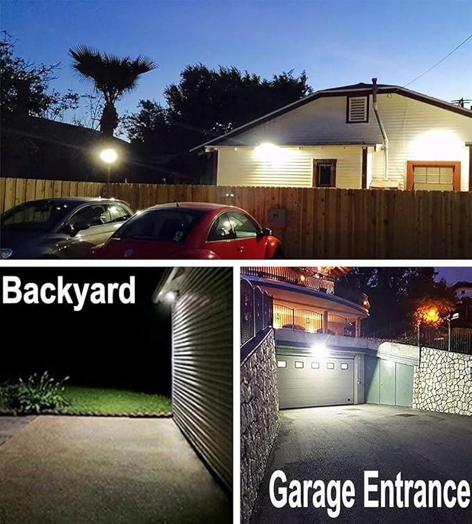 MIHEAL 2 Pack 50W LED Flood Light Cool White IP68 Waterproof Super Bright Work Light 110V Outdoor Floodlight for Yard Garden Garage Lawn Court