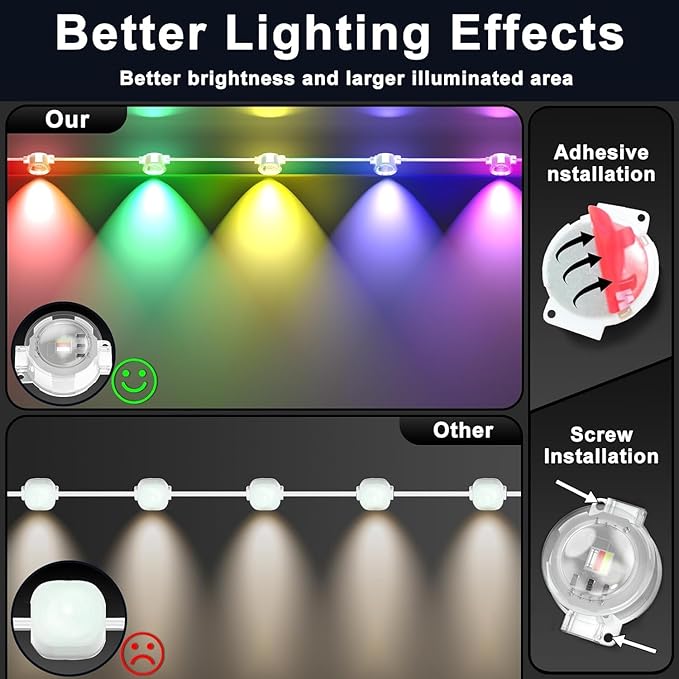 SINLEY 200FT Permanent Outdoor RGB LightsWaterproof Smart LED Eaves Lights with App/Remote Controlfor Christmas and All Holiday DecorDaily and Accent LightingHouse Roof and Garden Lighting