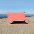 Neso Gigante Portable Beach Tent Sun Shelter - Lightweight Beach Shade Canopy - Easy Setup for Family Outings - Patented Reinforced Corners - UPF 50+ Sun Protection - 8ft Tall 11 x 11ft - Coral