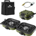 Naturehike 2 Burner Folding Camping Stove Portable Propane Gas Stove with Carry Bag 16000 BTU High-Performance Camp Stove with ETL Certification Adjustable Burners &amp Piezo Ignition